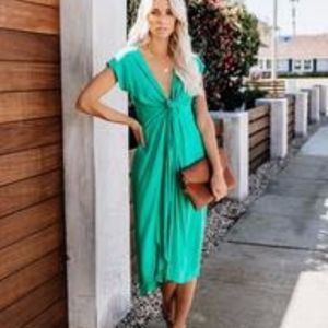 With A Twist Green Summer Dress